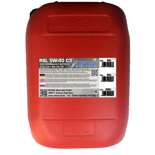 Моторное масло Alpine RSL 5W-40 C3, 20л
