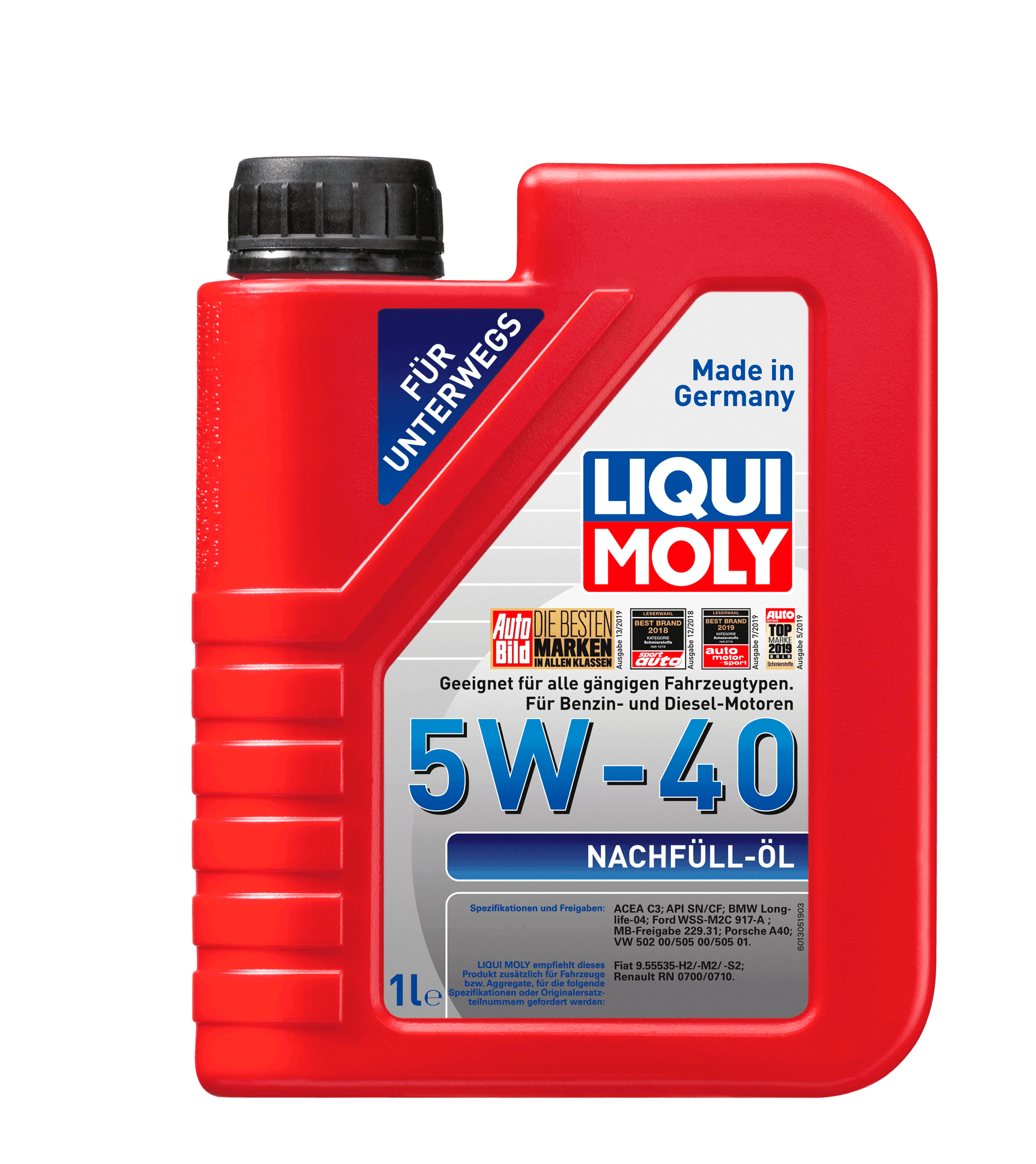 Моторное масло Liqui Moly Nachfull-Oil 5W-40, 1л