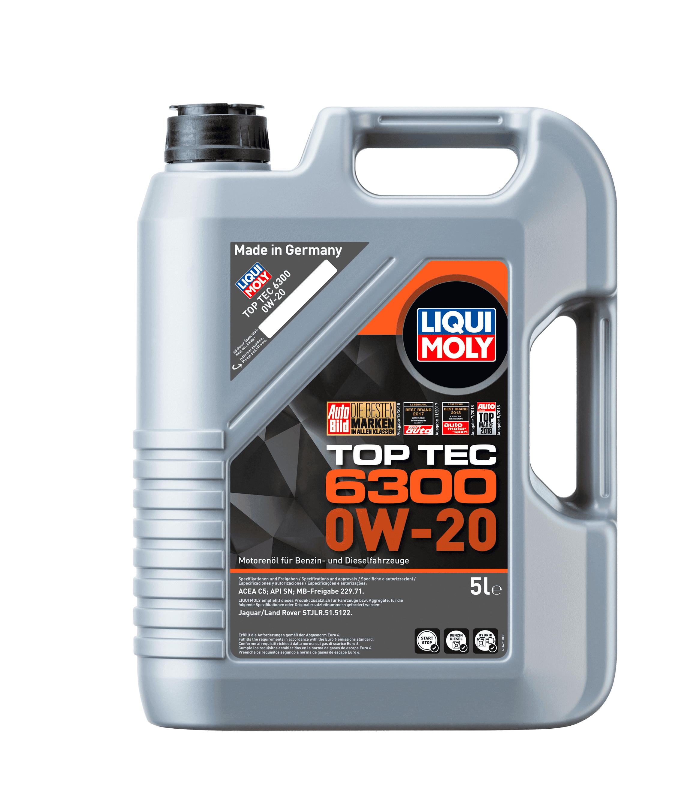 Моторное масло Liqui Moly Top Tec 6300 0W-20, 5л