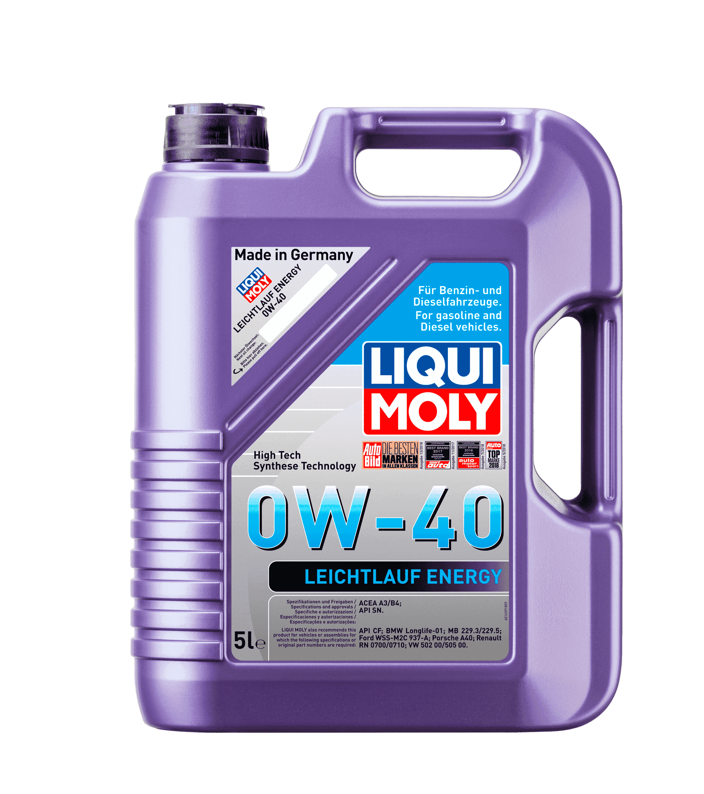 Моторное масло Liqui Moly Leichtlauf Energy 0W-40, 5л
