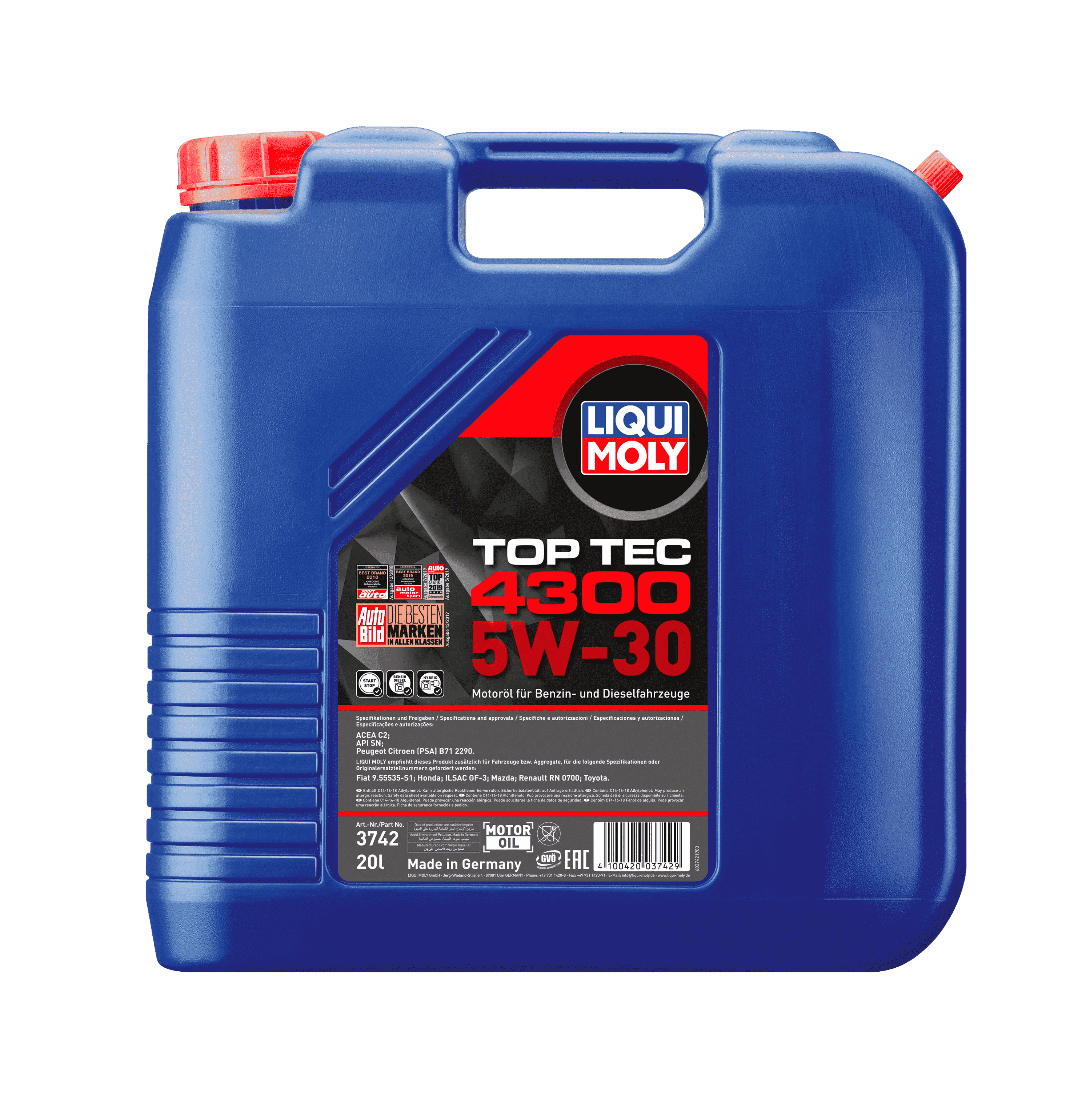 Моторное масло Liqui Moly Top Tec 4300 5W-30, 20л