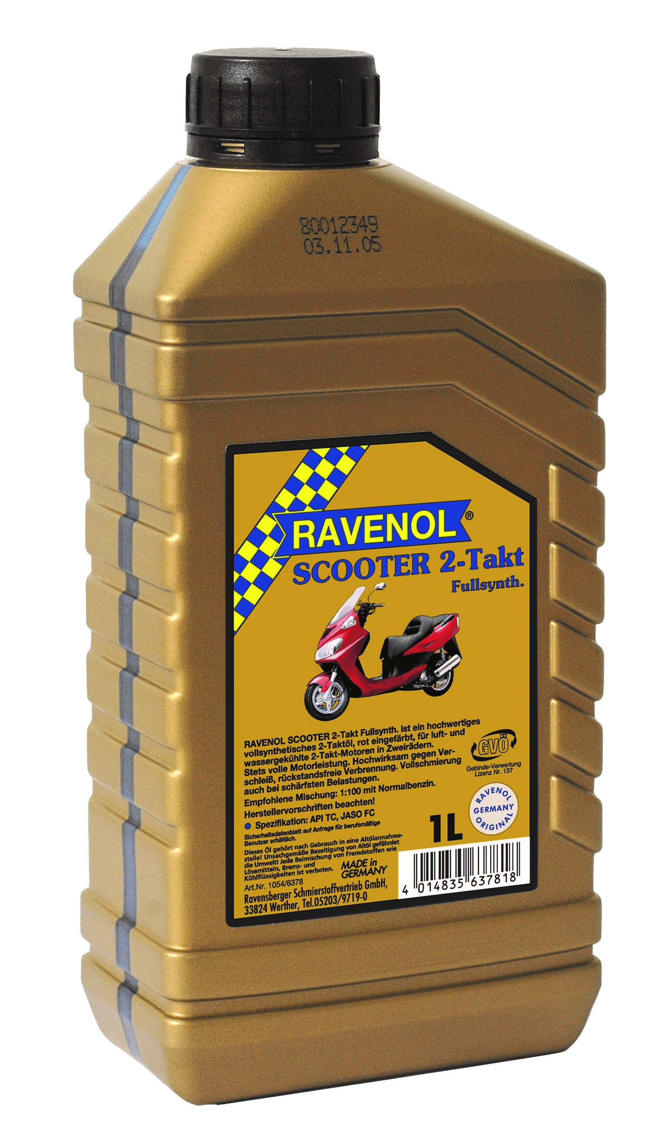 Моторное масло Ravenol SCOOTER 2-Takt Fullsynth, 1л