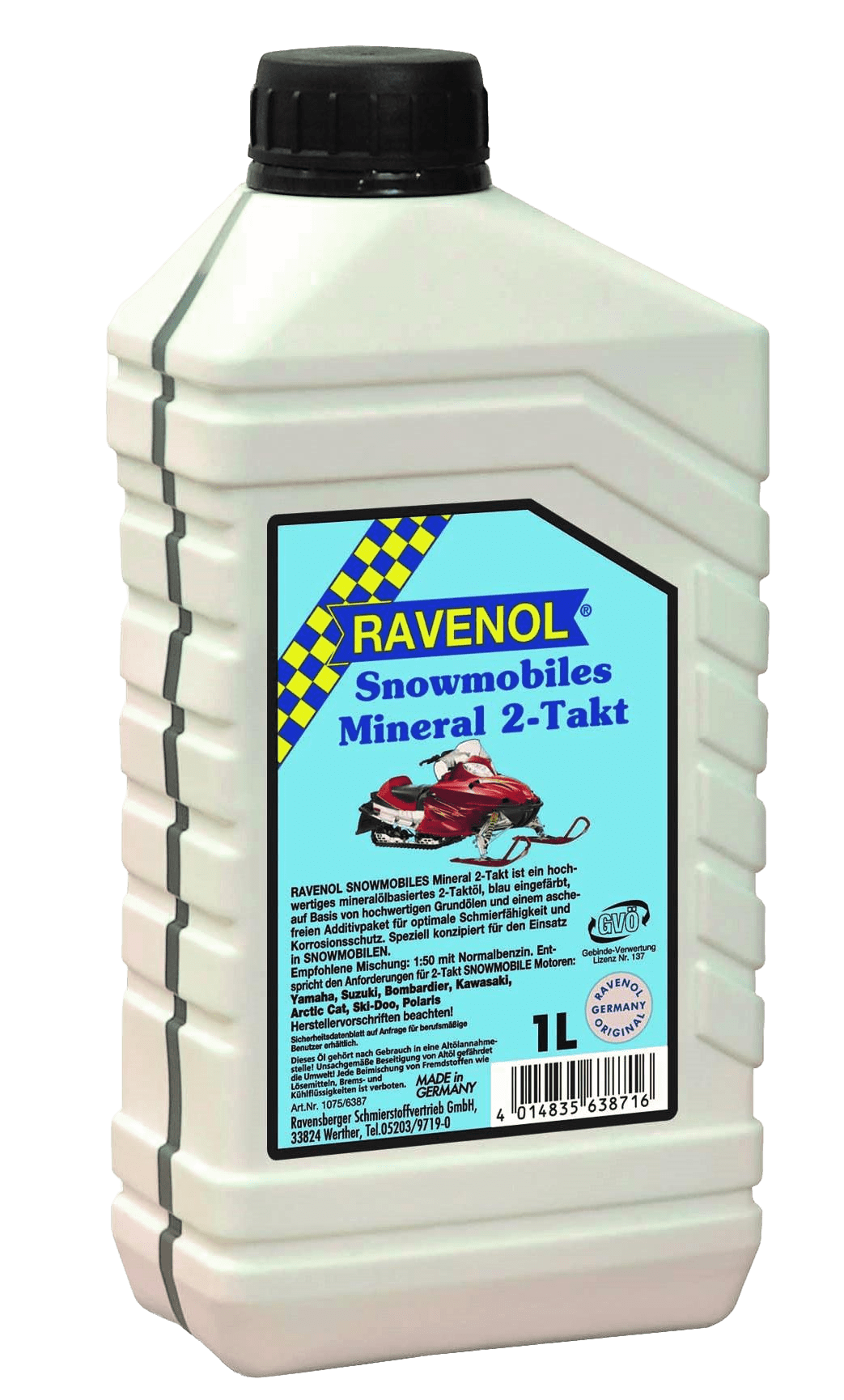Моторное масло Ravenol SNOWMOBILES Mineral 2-Takt, 1л