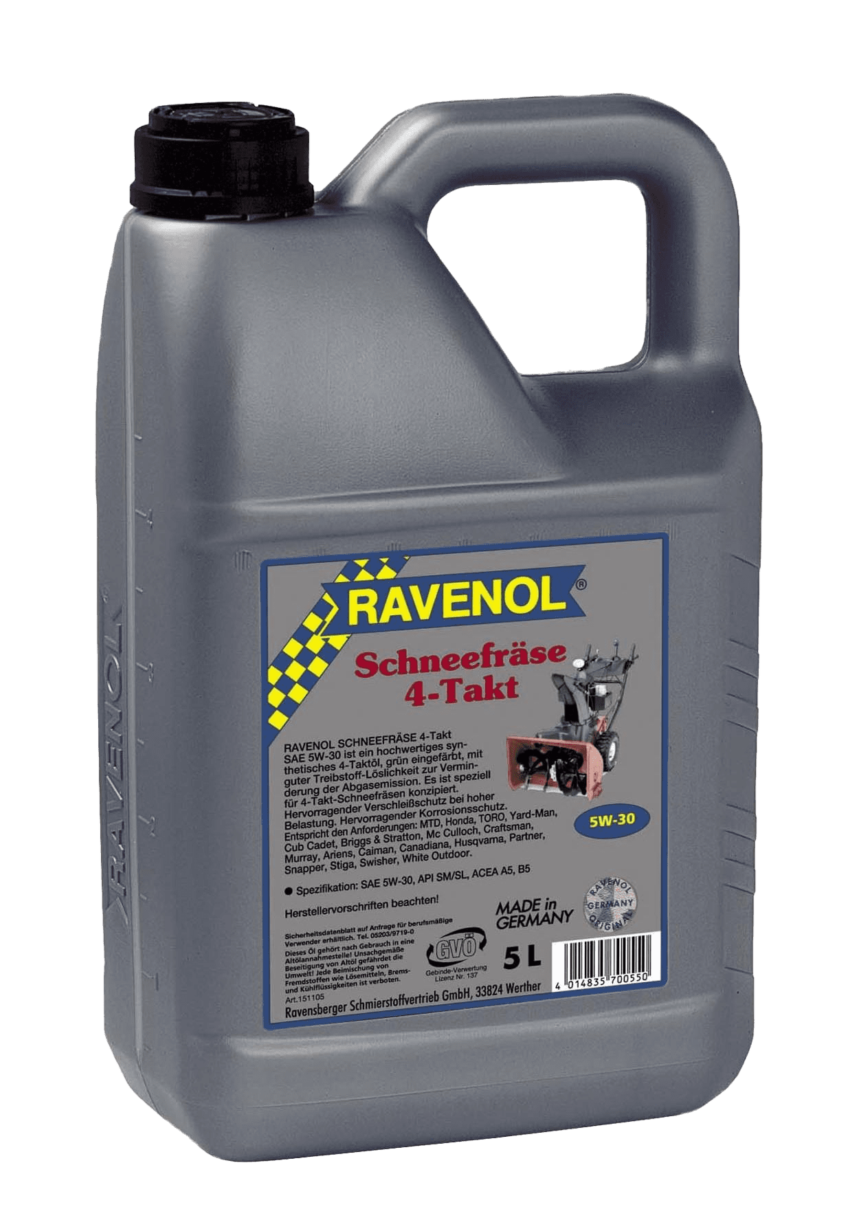 Моторное масло Ravenol Schneefraese 4-Takt 5W30, 5л