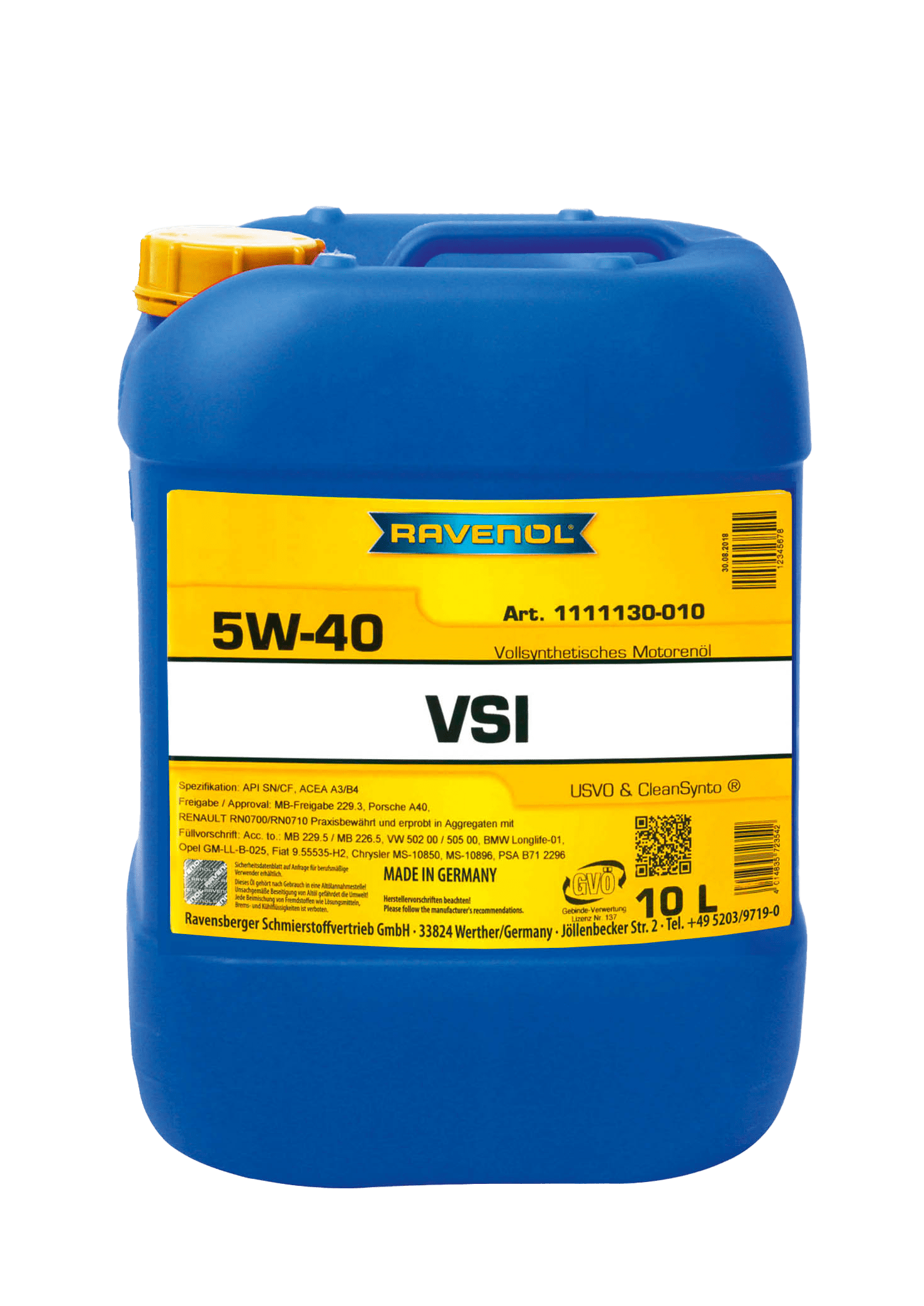 Моторное масло Ravenol VSI SAE 5W-40, 10л