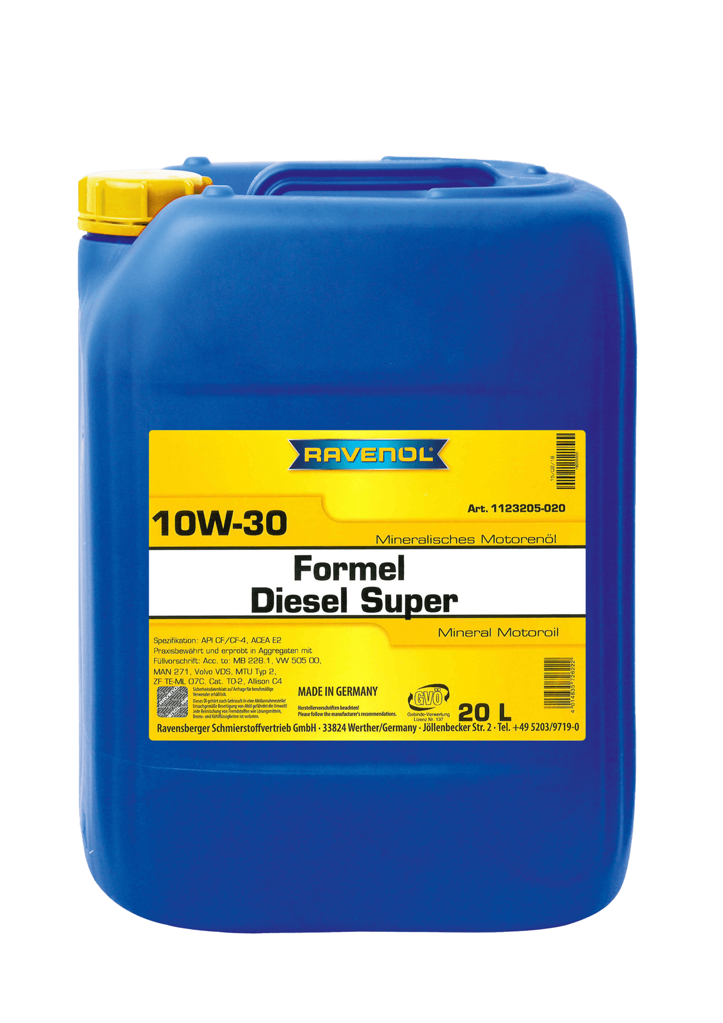 Моторное масло Ravenol Formel Diesel Super SAE 10W-30, 20л