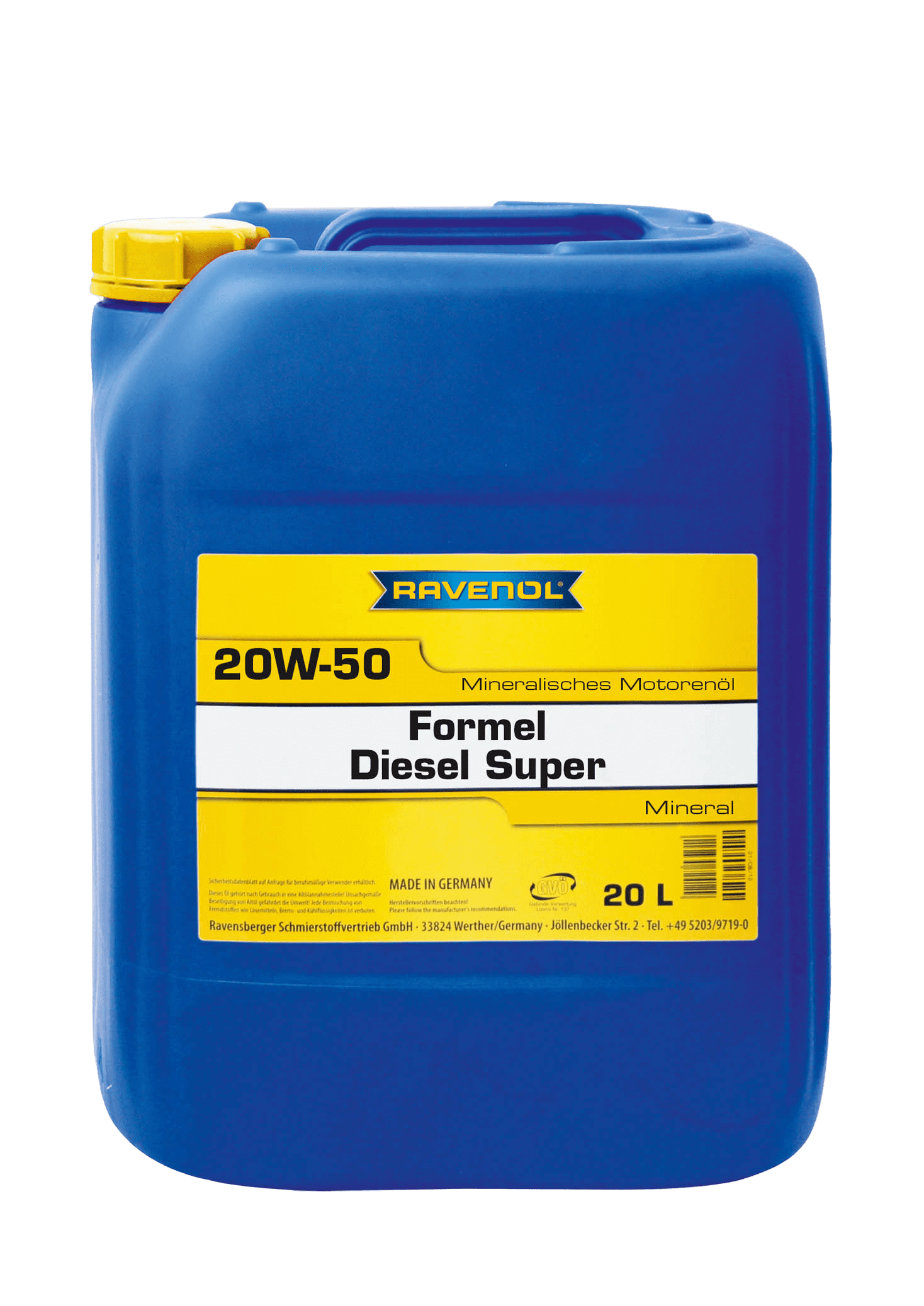 Моторное масло Ravenol Formel Diesel Super SAE 20W-50, 20л