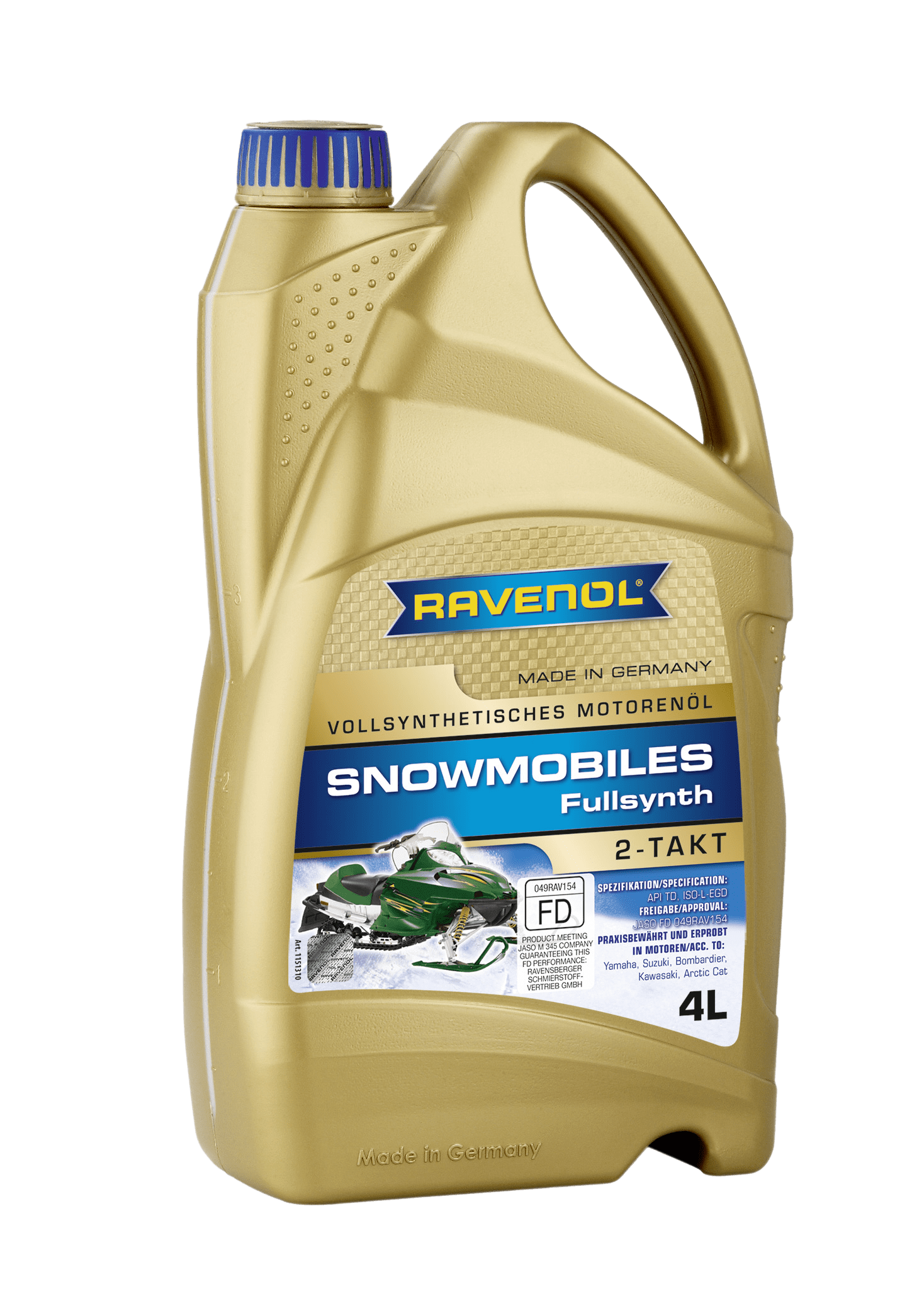 Моторное масло Ravenol Snowmobiles Fullsynth. 2-Takt, 4л