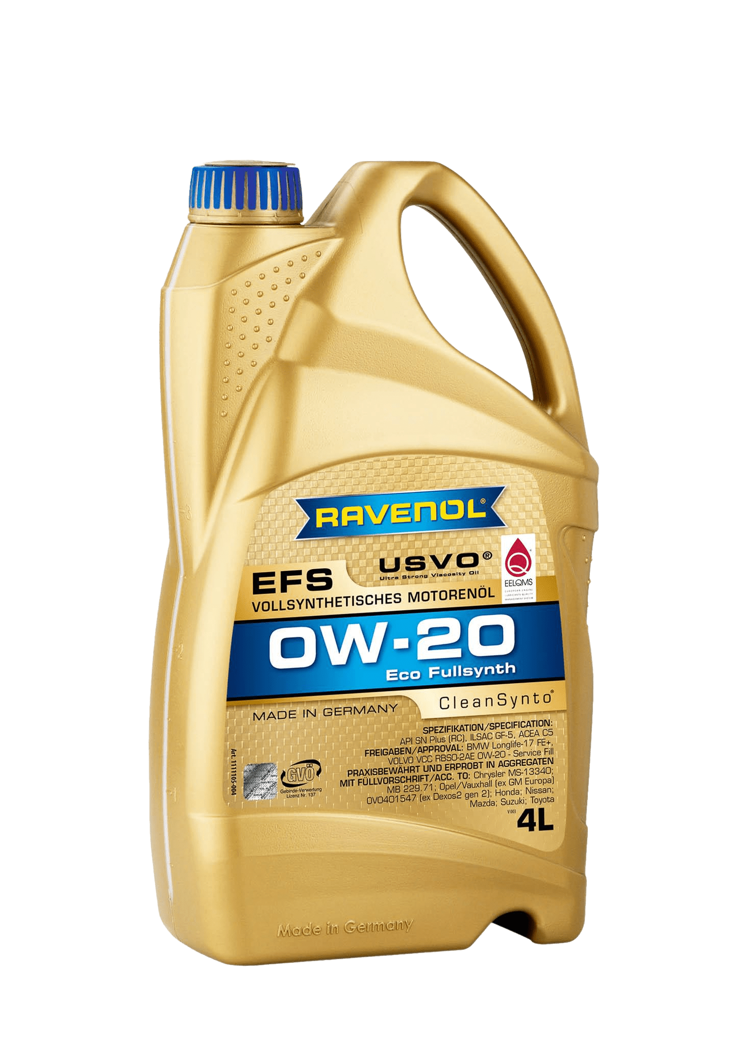 Моторное масло Ravenol EFS EcoFullSynth SAE 0W-20, 4л