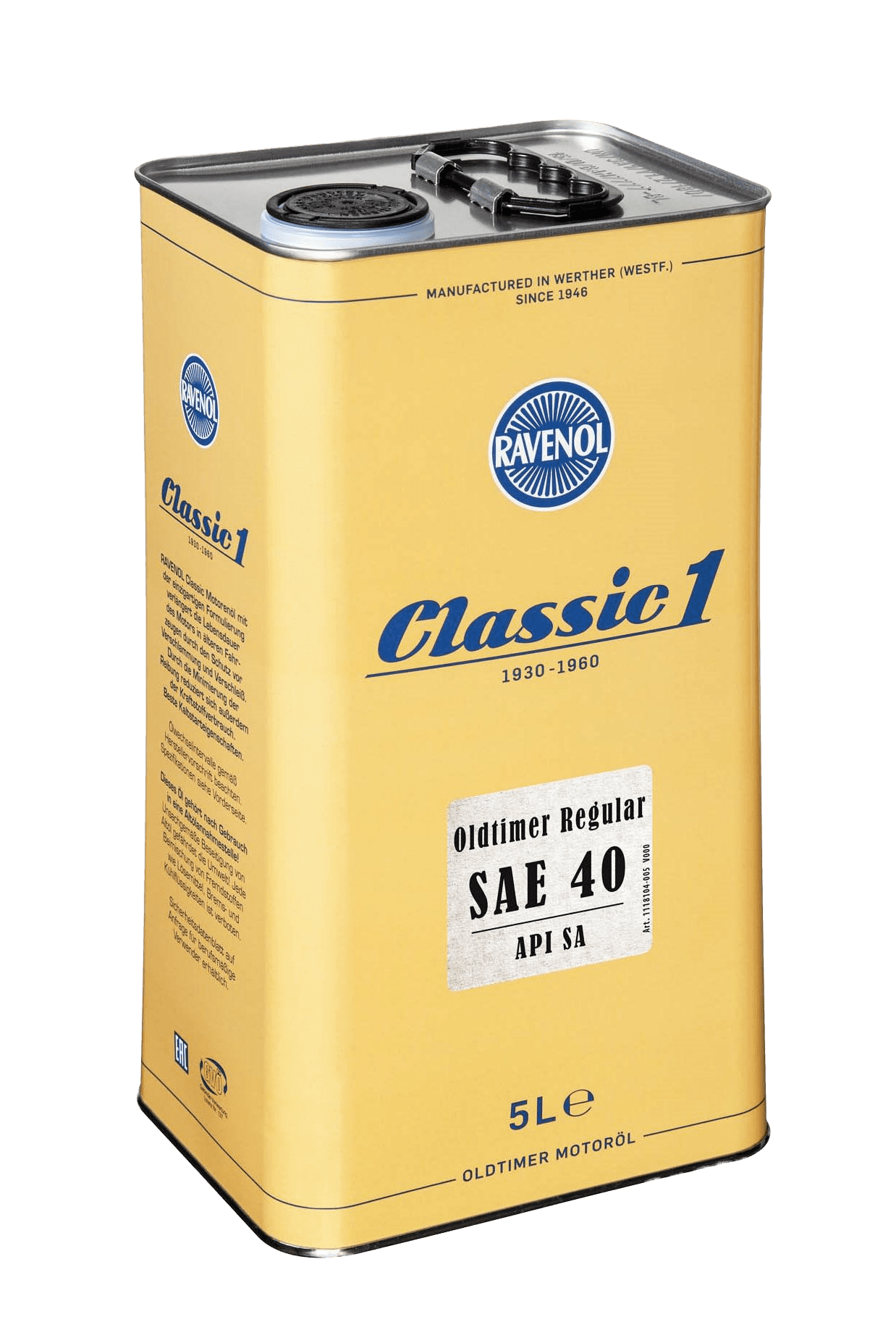 Моторное масло Ravenol Oldtimer Regular, 5л