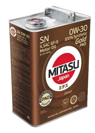 Моторное масло MITASU GOLD PAO SN 0W-30, 4л