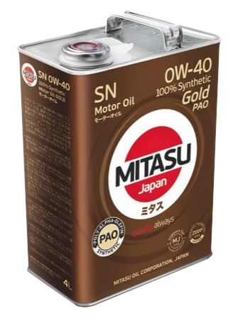 Моторное масло MITASU GOLD PAO SN 0W-40, 4л