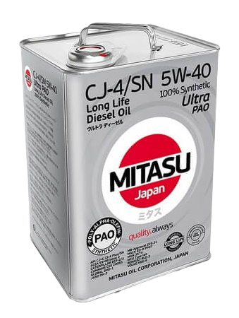 Моторное масло MITASU ULTRA PAO LL DIESEL CJ-4/SN 5W-40, 6л