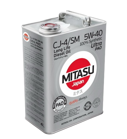 Моторное масло MITASU ULTRA PAO LL DIESEL CJ-4/SN 5W-40, 4л