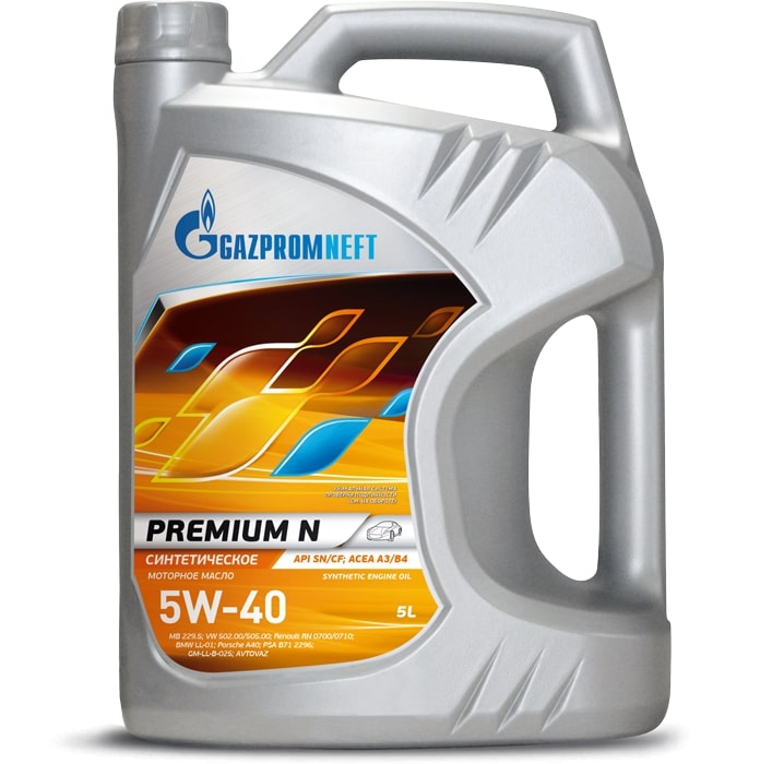 Моторное масло Gazpromneft Premium N 5W-40, 5л